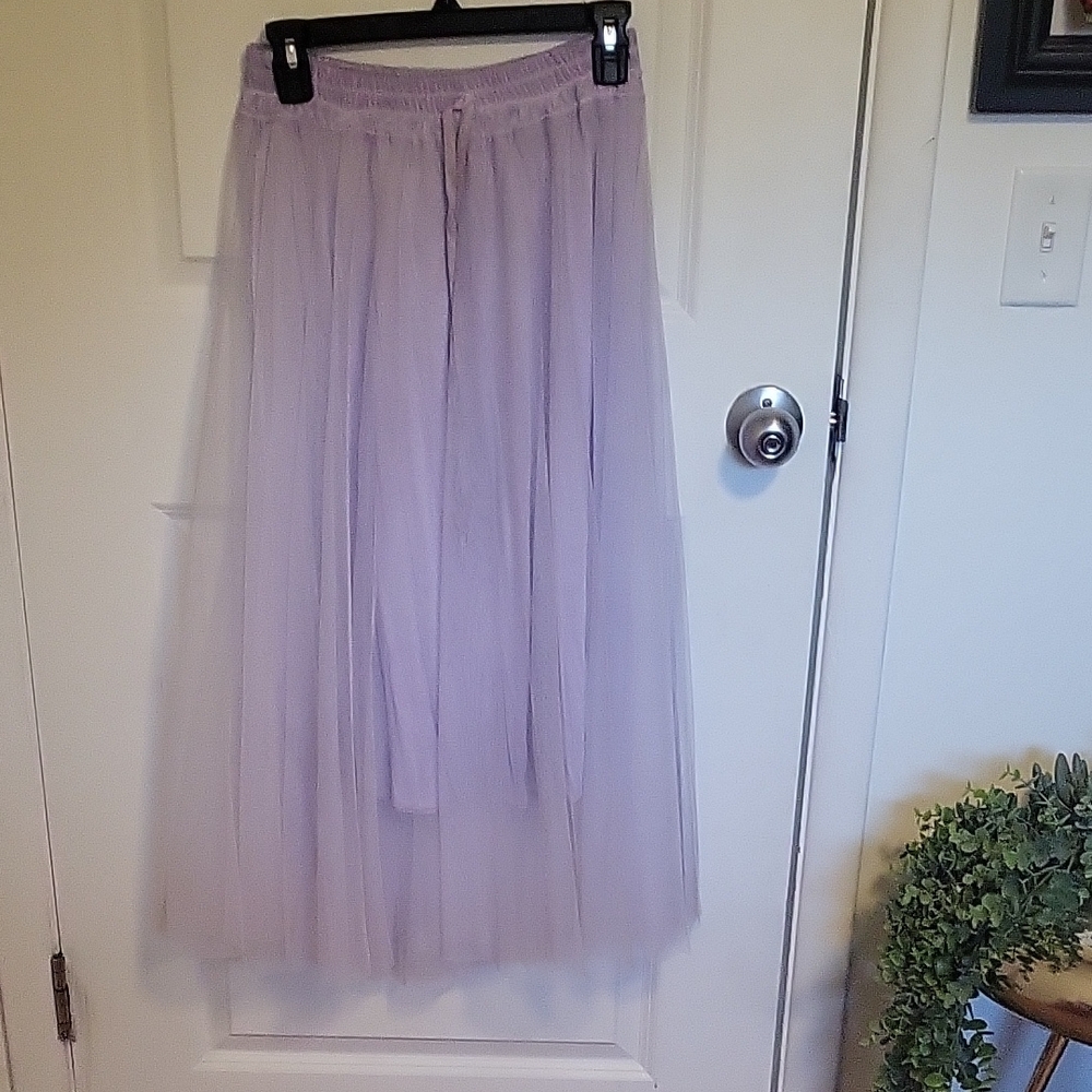 Lavender Tulle Maxi Skirt